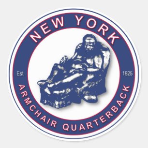 Armchair Quarterback - New York Football Classic Round Sticker