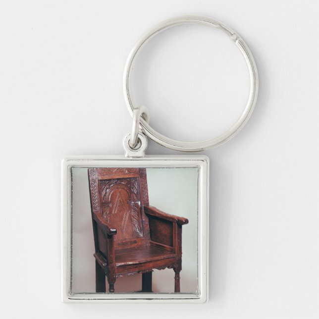 Armchair with arcaded back and boxed sides key ring (Front)