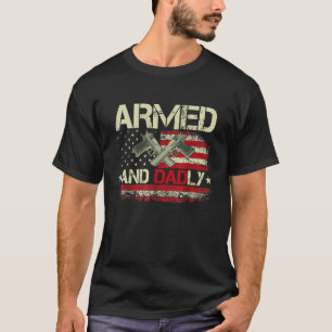 Armed And Dadly Vintage  Deadly Father For Father  T-Shirt
