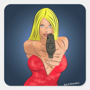 armed and dangerous square sticker