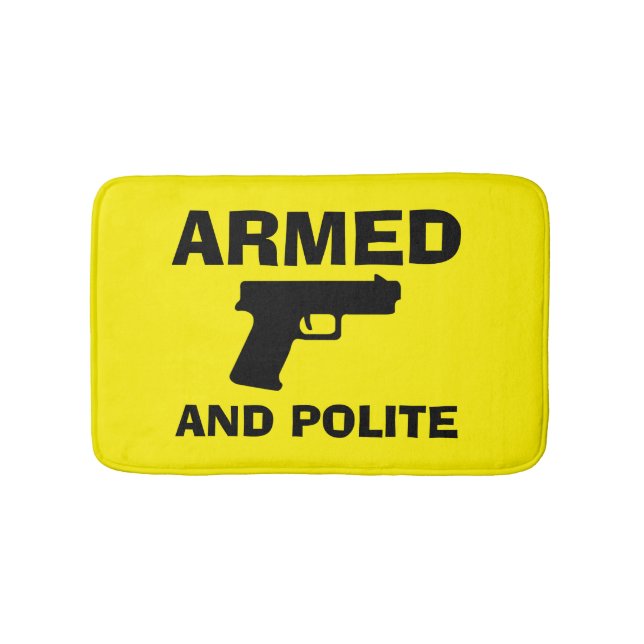 ARMED AND POLITE Bath Mat (Front)
