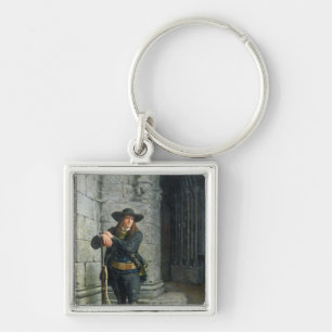 Armed Breton Guarding a Porch Key Ring