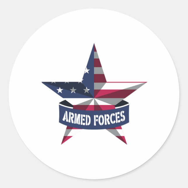 Armed Forces Day and Memorial day Classic Round Sticker (Front)