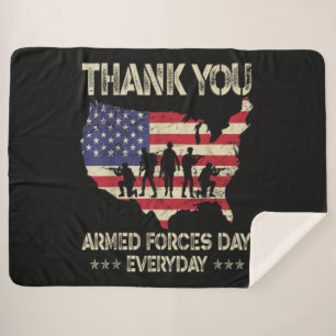 Armed Forces Day Sherpa Blanket