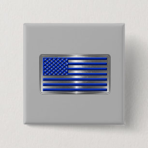 Armed Forces & Law Enforcement USA Flag Tribute 15 Cm Square Badge