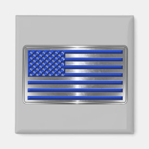 Armed Forces & Law Enforcement USA Flag Tribute Magnet