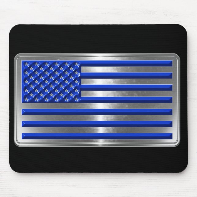 Armed Forces & Law Enforcement USA Flag Tribute Mouse Mat (Front)