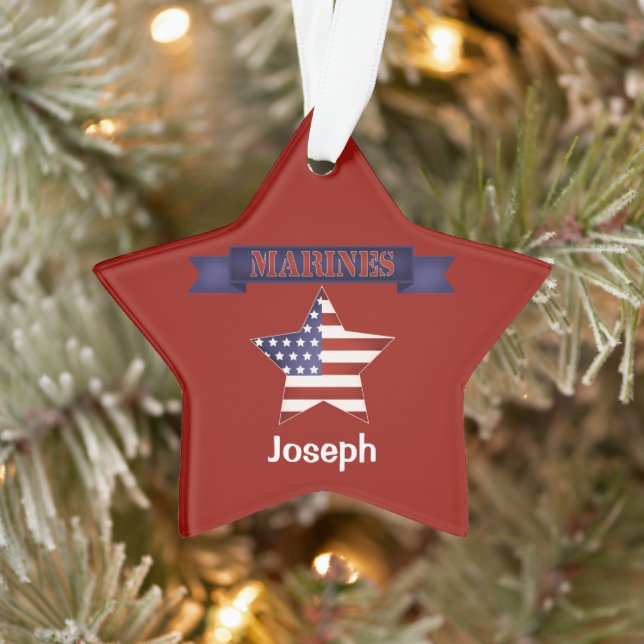 Armed Forces Marines Flag Personalised Ornament (Tree)