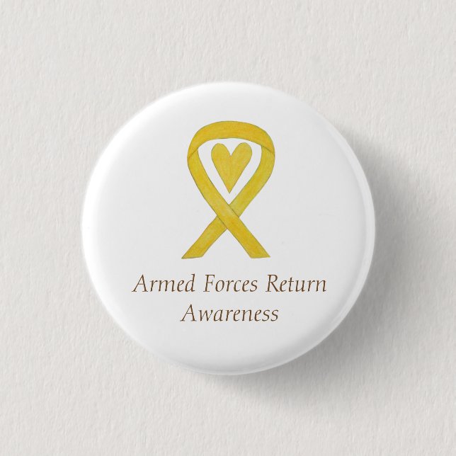 Armed Forces Return Awareness Heart Ribbon Pin (Front)