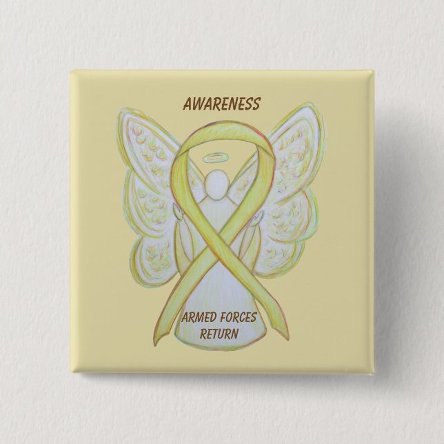 Armed Forces Return Awareness Ribbon Angel Pin (Front)