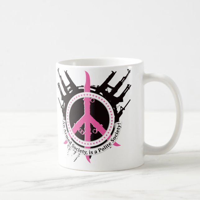 Armed Polite Society - Pink Coffee Mug (Right)