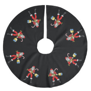 Armed Santa Claus Brushed Polyester Tree Skirt