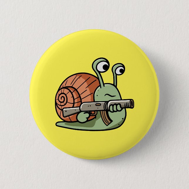 Armed Snail 6 Cm Round Badge (Front)