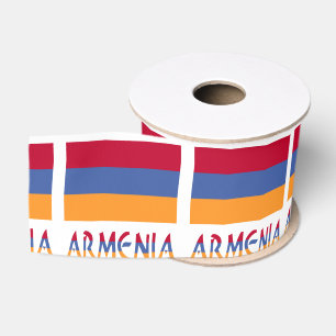 Armenia and Armenian Flag Grosgrain Ribbon