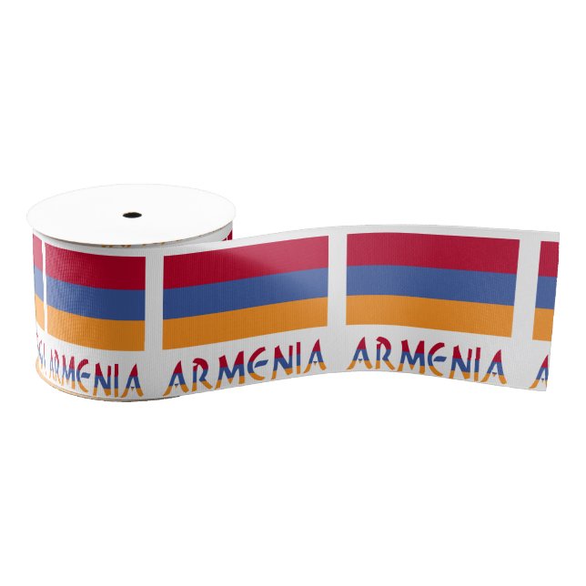 Armenia and Armenian Flag Grosgrain Ribbon (Spool)