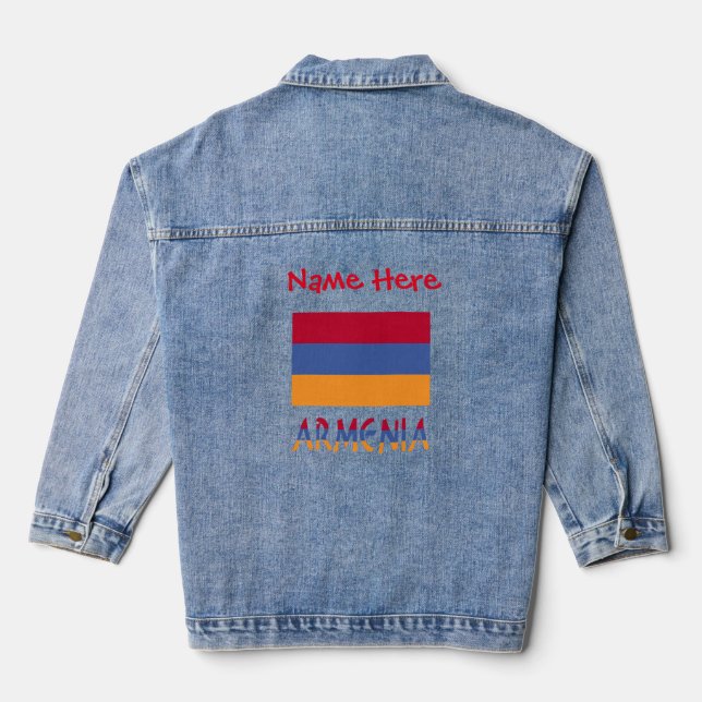 Armenia and Armenian Flag Personalised Women Denim Jacket (Back)