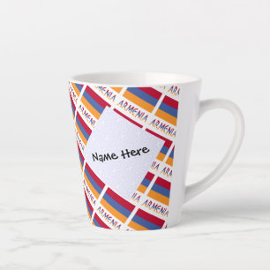 Armenia and Armenian Flag Tiles Personalised Latte Mug