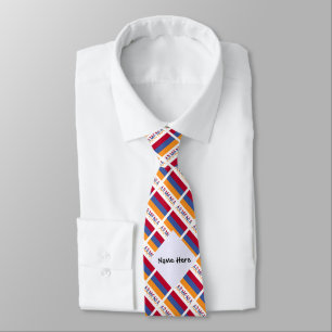 Armenia and Armenian Flag Tiles with Your Name Tie