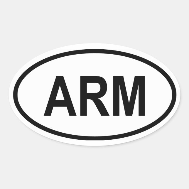 Armenia "ARM" Oval Sticker (Front)