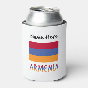 Armenia Armenian Flag Black Personalisation Can Cooler