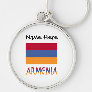Armenia Armenian Flag Black Personalisation  Key Ring