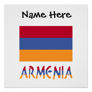 Armenia Armenian Flag Black Personalisation  Poster