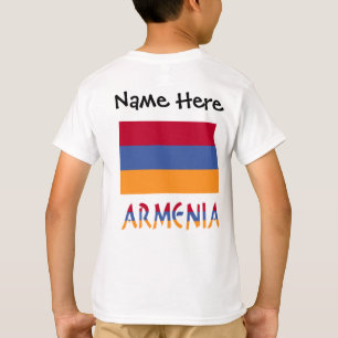 Armenia Armenian Flag Black Personalisation  T-Shirt