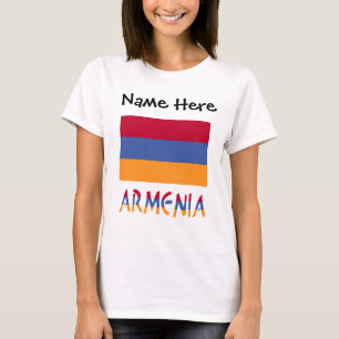 Armenia Armenian Flag Black Personalisation  T-Shirt