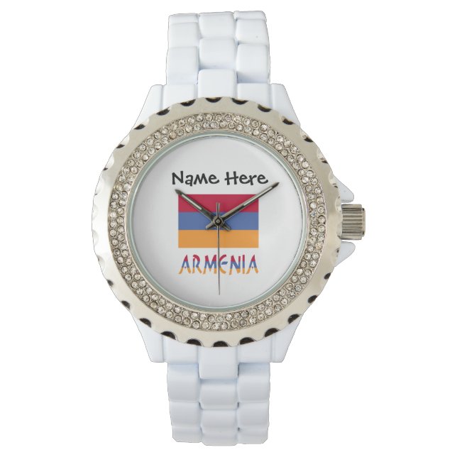 Armenia Armenian Flag Black Personalisation  Watch (Front)