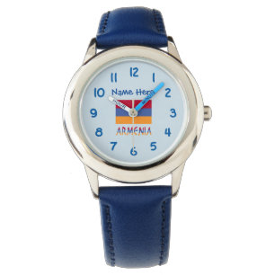 Armenia Armenian Flag Blue Personalisation Watch