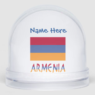Armenia Armenian Flag Blue Personalised  Snowglobe