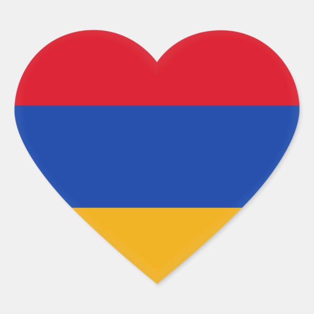 Armenia (Armenian) Flag Heart Sticker (Front)