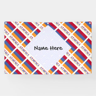 Armenia Armenian Flag Tiled Black Personalisation  Banner