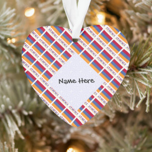 Armenia Armenian Flag Tiled Black Personalisation  Ornament