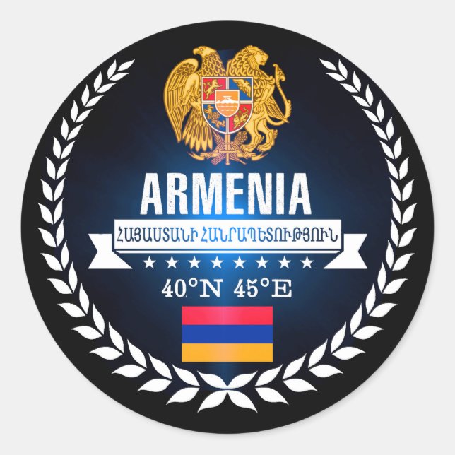 Armenia Classic Round Sticker (Front)