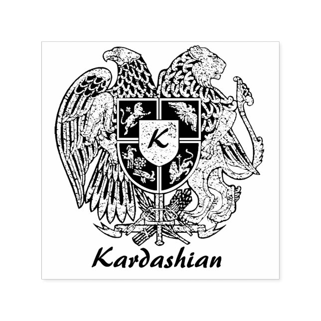 Armenia Coat of Arms Personalise Self-inking Stamp (Design)