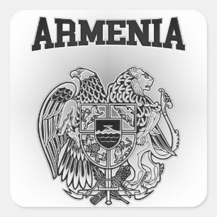 Armenia Coat of Arms Square Sticker