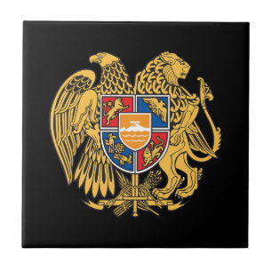 armenia country coat arms symbol emblem star flag tile