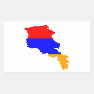 armenia country flag map shape symbol rectangular sticker