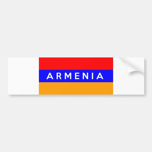 armenia country flag text name bumper sticker (Front)