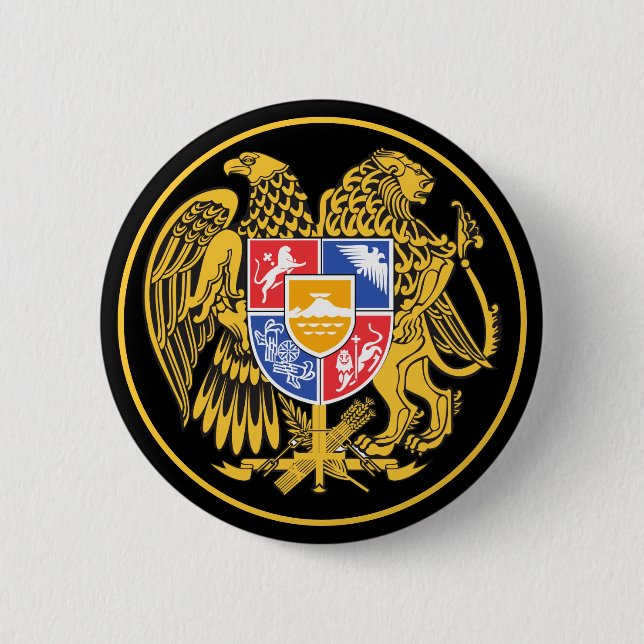 armenia emblem 6 cm round badge (Front)