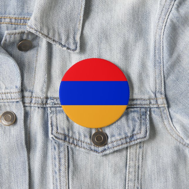 Armenia flag 7.5 cm round badge (In Situ)