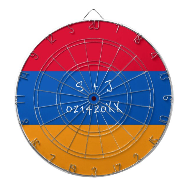 Armenia Flag BTS Valentine's Day Custom Message Dartboard (Front)