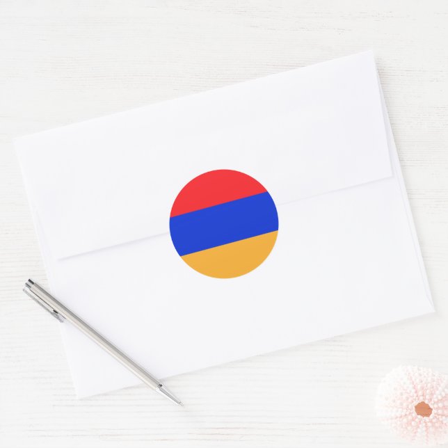 Armenia flag classic round sticker (Envelope)
