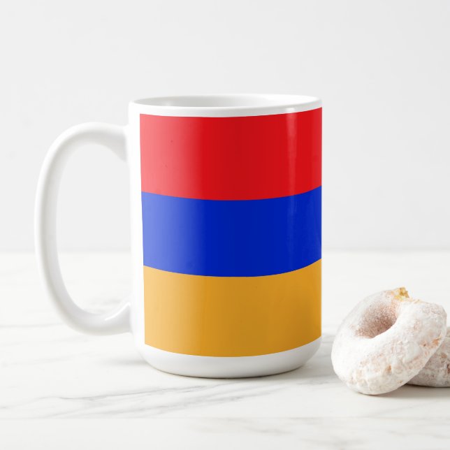 Armenia flag coffee mug (With Donut)