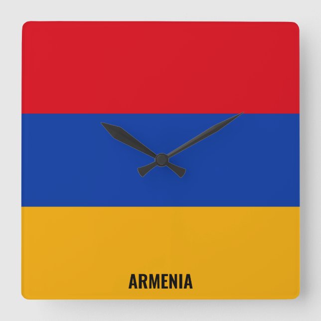 Armenia Flag Dazzling Patriotic Square Wall Clock (Front)