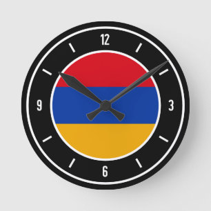 Armenia Flag Elegant Round Clock