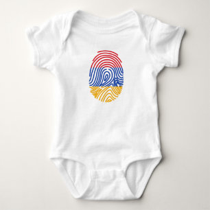 Armenia Flag Fingerprint Baby Bodysuit