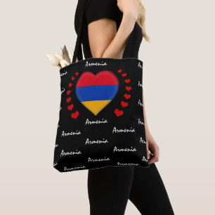 Armenia Flag & Heart, Armenian Flag fashion /sport Tote Bag