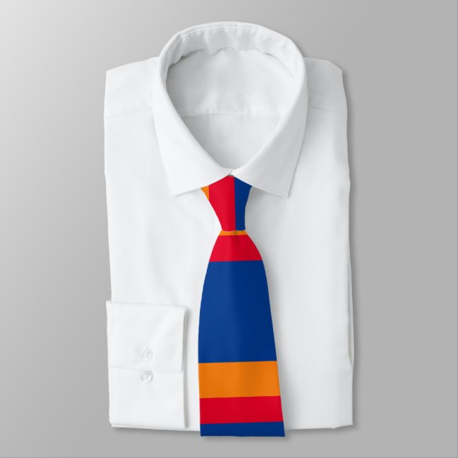 Armenia flag pattern tie (Tied)